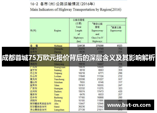 成都蓉城75万欧元报价背后的深层含义及其影响解析